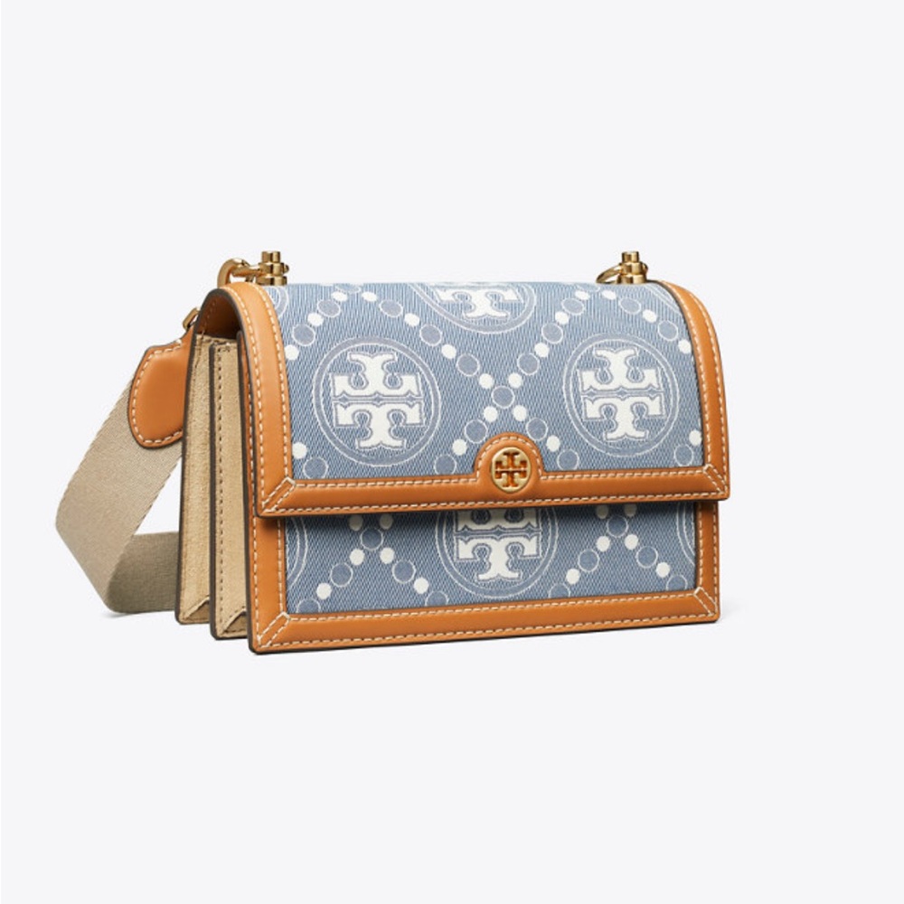 Tory Burch T monogram Denim Small shoulder bag